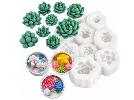 Molde silicona 9 cactus surtidos